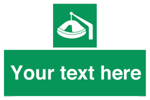 Custom sign Safe condition Davit-launched liferaft